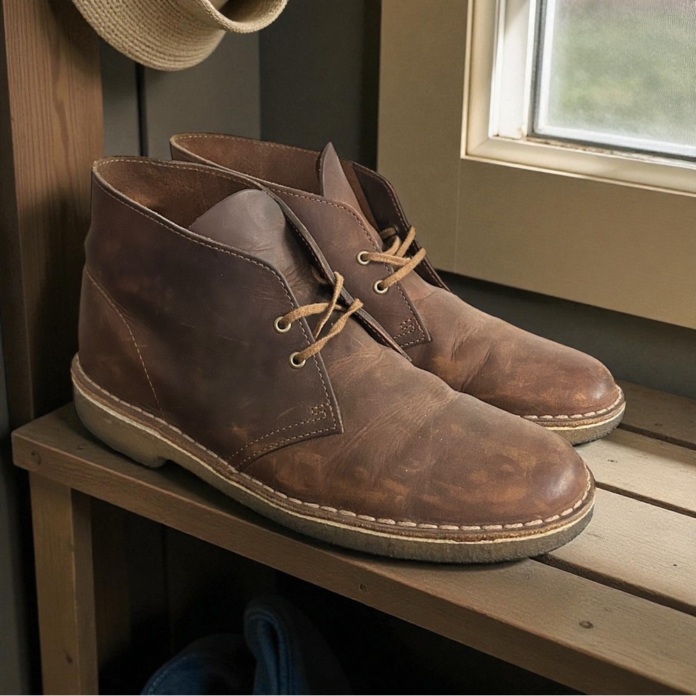Clarks Original 31692 Brown Men’s Leather Desert Chukka Boot Shoes Size 8.5